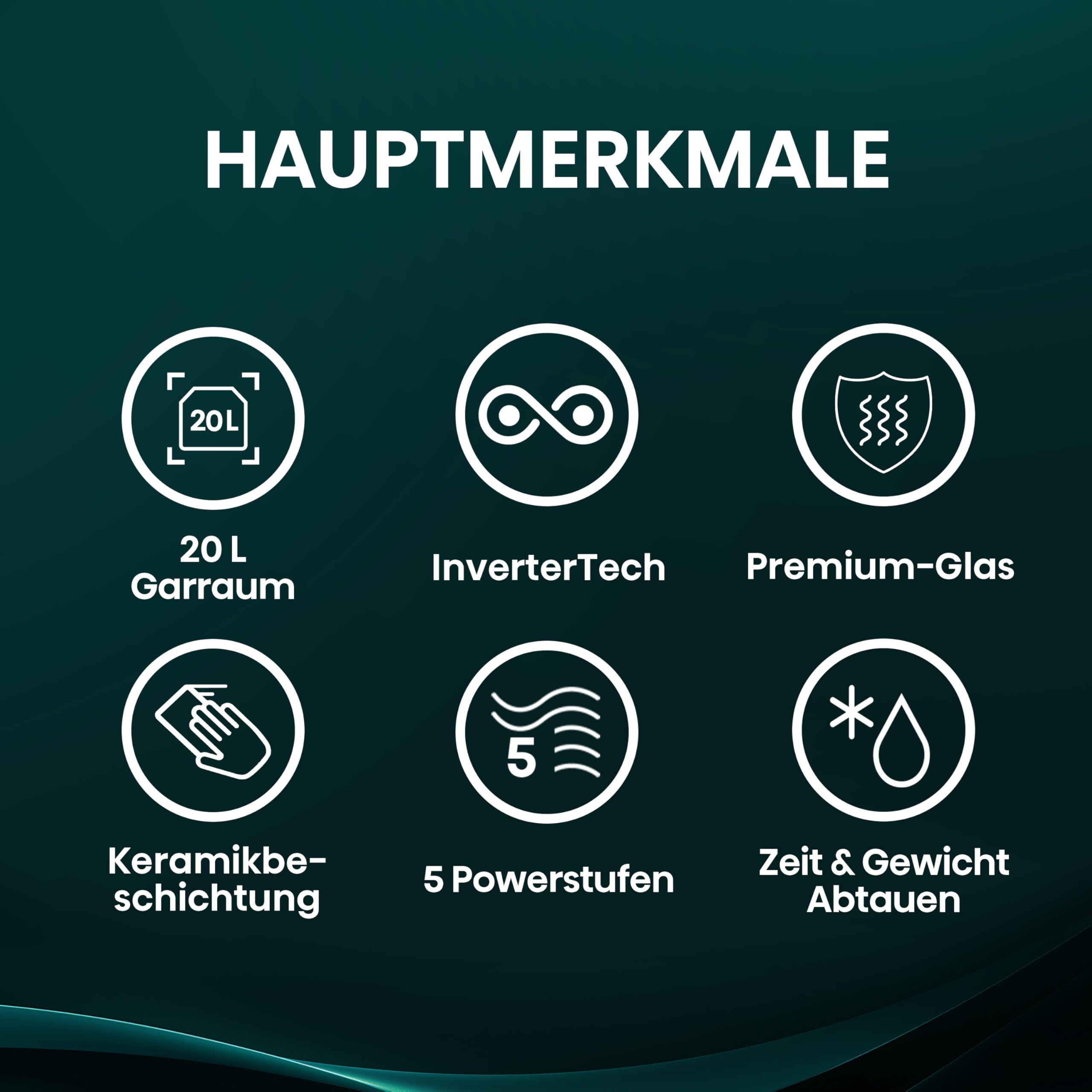 Hisense H20MOBP1HI Mikrowelle /20 L /700W /InverterTech/Keramikbeschichtung/Premium Glas/Maßgeschneidert, Mehrphasiges Kochen/Auftaufunktion/5 Leistungsstufen/Kindersicherung/Schwarz 3