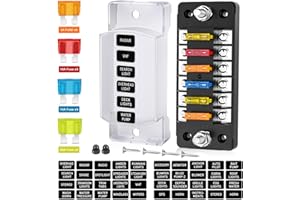 Nilight 6 Way Fuse Block with Negative Bus 12V Blade Fuse Holder ATC/ATO Standard Fuse Box Label Stickers Waterproof Cover Fuse Panel for Automotive Cars Trucks RVs Campers Vans, 2 Years Warranty