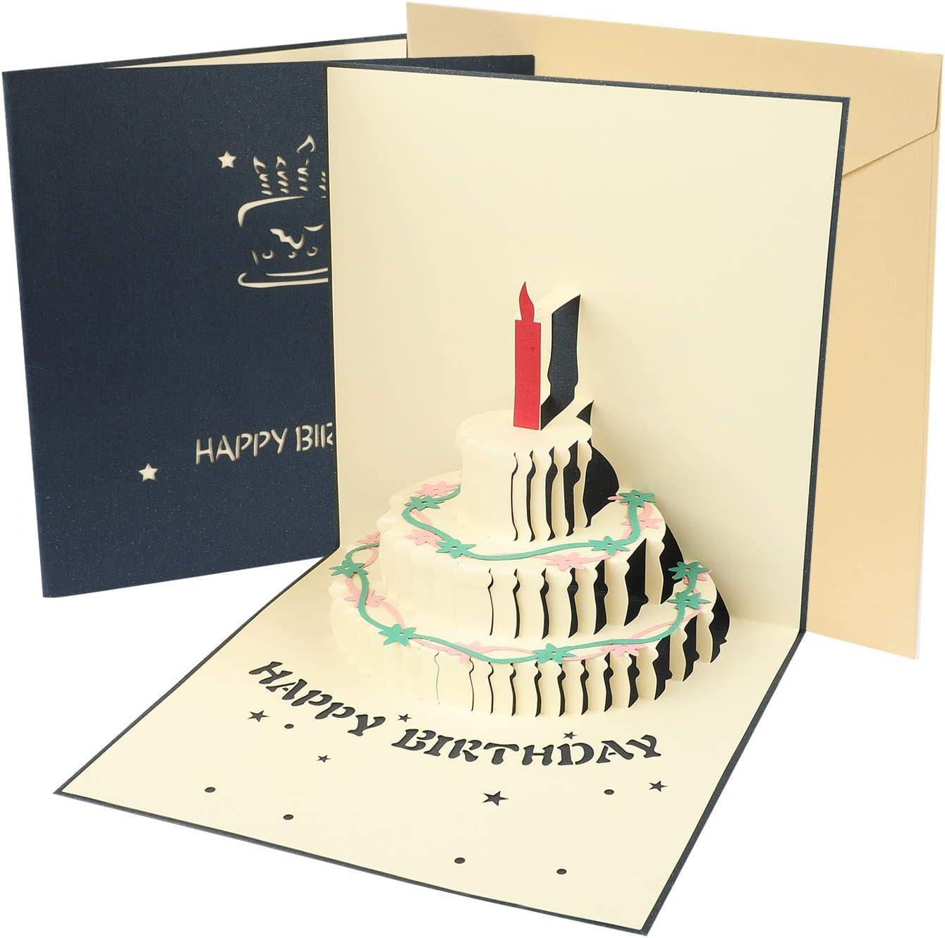 Amazon Guumuxin誕生日カード バースデーカード 立体グリーティングカード 手作り プレゼント お祝い 感謝状 封筒付き グリーティングカード 文房具 オフィス用品