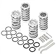 AJP Distributors Height Adjustable Suspension Steel Drop Lowering Spring Coilover Aluminum Scaled Sleeve Kit Silver Compatible/Replacement For Eclipse Sentra Corolla 89 90 91 92 93 94 95 96 97 98 99