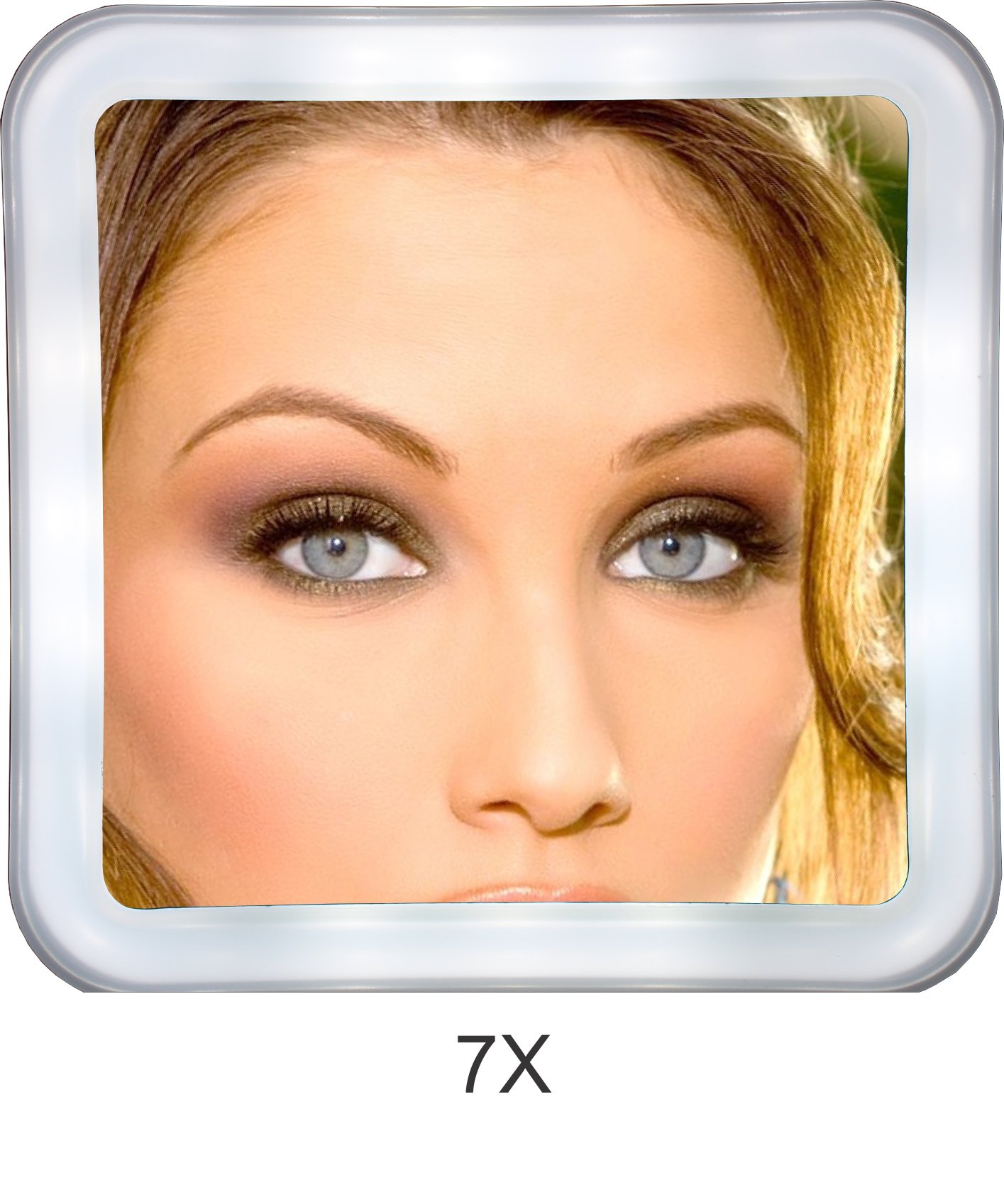 7X Lighted Makeup Mirror With Locking Suction Mount And Ball Joint Swivel