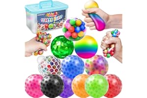 HHOBBY STARS 12 Pack Fidgets Stress Balls for Kids Adults, Squishies Ball Toys Pack, Stress Relief Sensory Stress Ball for Autism, ADD, ADHD, Squishy Toys Gifts for 3 4 5 6 7 8 9 10 Boys Girls