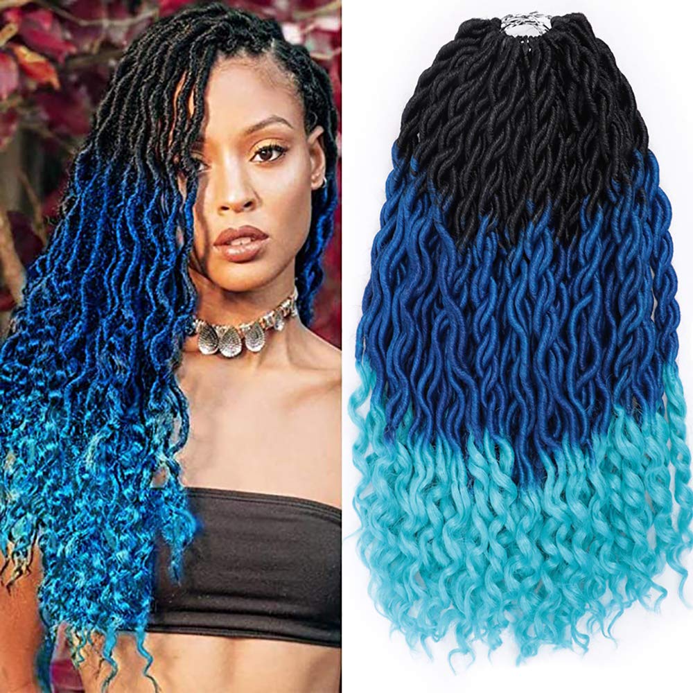 Buy 6 Packs Curly Faux Locs Crochet Hair for Black Women, 20 Inch New