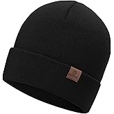 Oversize XXL Beanie Hat for Big Heads 23.6"-25.6", Large Winter Watch Cap Stocking Hat, Big Knit Cuffed Cap Ski Hats