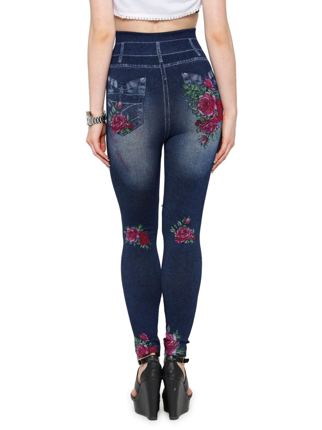 camey women's denim jegging (blue, free size)