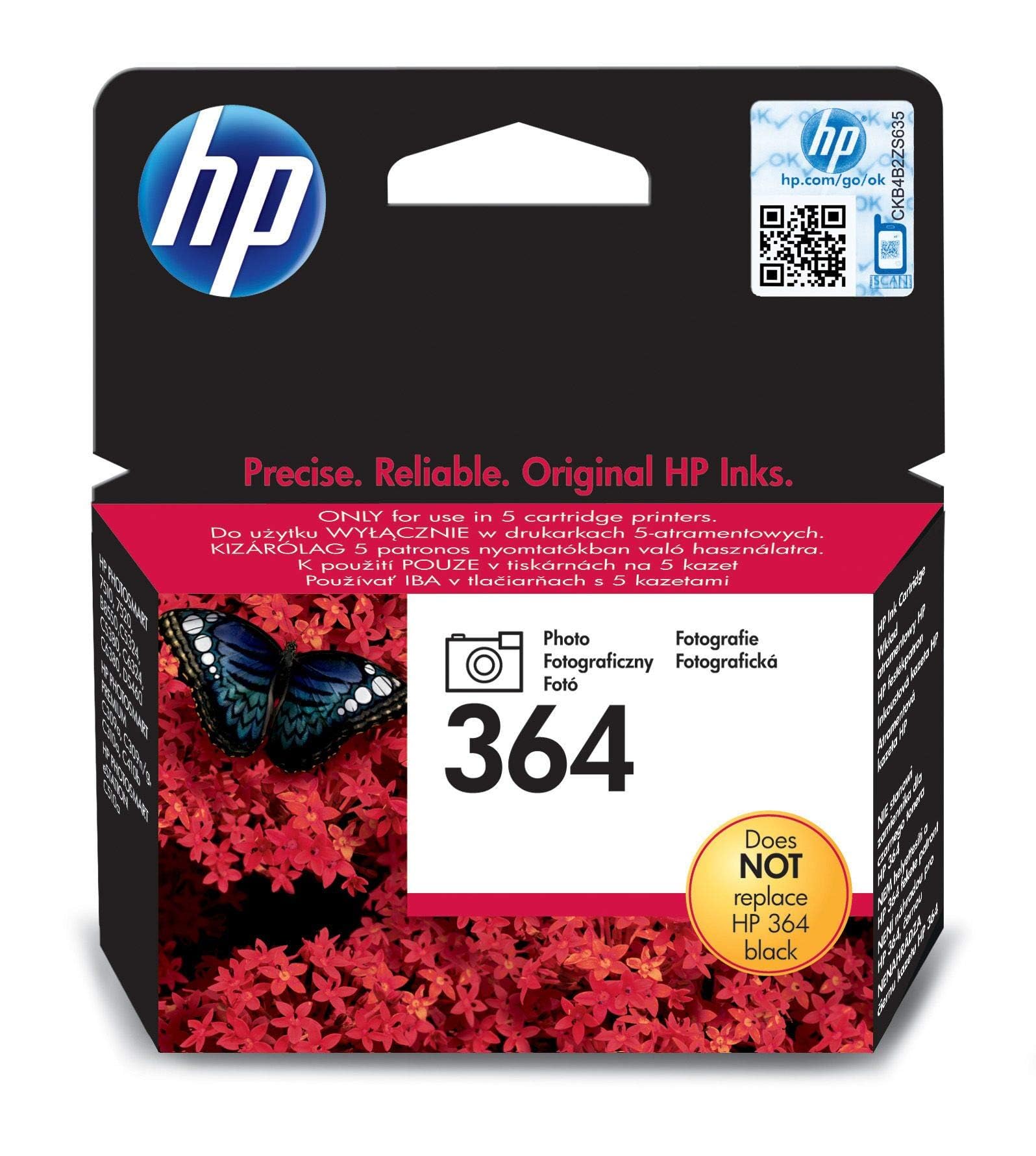 HP CB317EE 364 Original Ink Cartridge, Photo, Single Pack