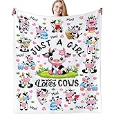 Cow Blanket Cute Fuzzy Cows Throw Blanket Cozy Soft Flannel Blankets Bedding Decor Blanket for Cow Lovers Girls Women Kids Adults 50"X40"