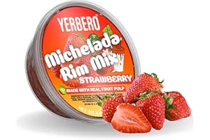 Yerbero - Michelada Strawberry & Chamoy Rim Dip | 8 Oz (226.7 g) | Mexican Fresa & Chili Paste With Real Fruit Bold and Flavorful Twist on Mexican Cocktails and Snacks. (Strawberry)