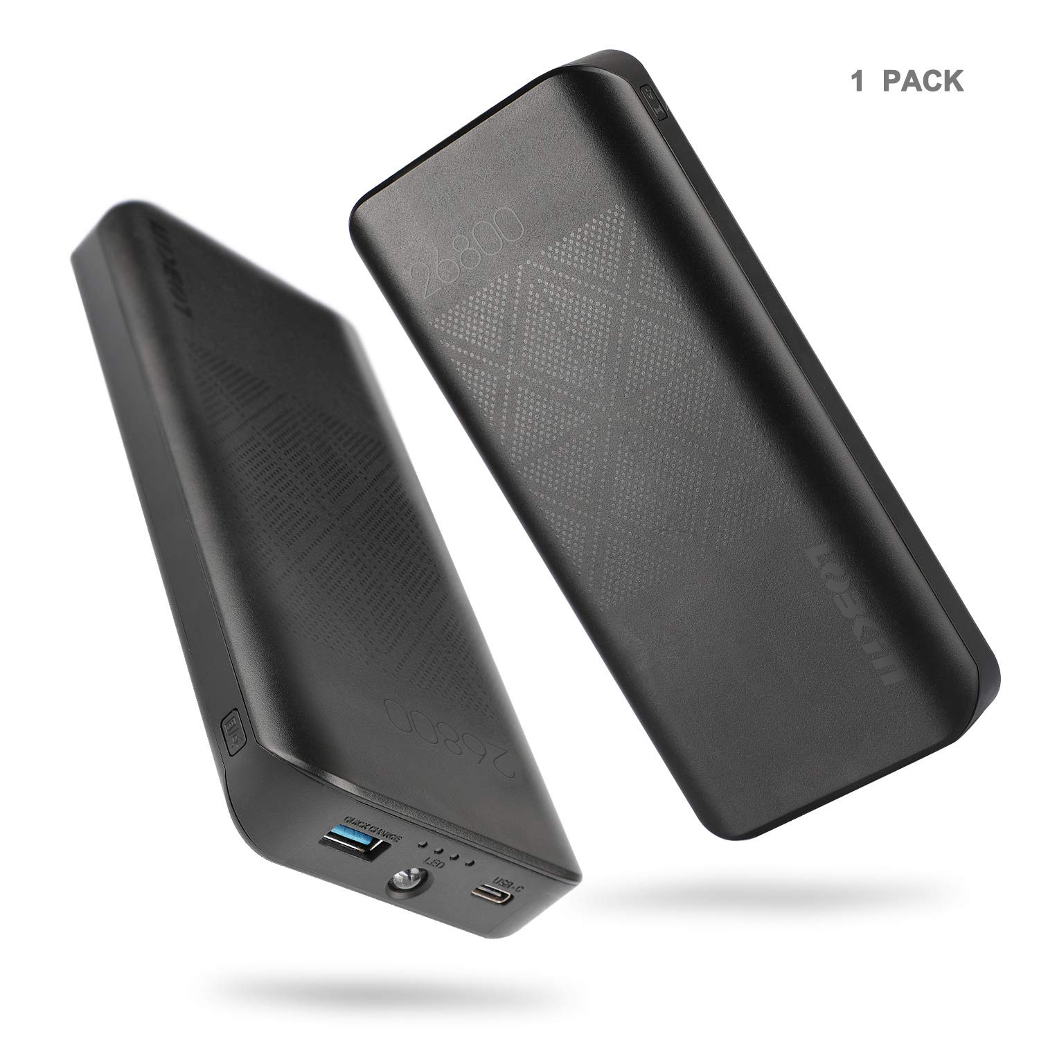 LOBKIN Tragbares Ladegerät 26800mAh 18W Hohe Kapazität Externer Akku, PD3.0&QC3.0 Schnell Wiederaufladbar Power Bank, Typ C Tragbares Telefon Ladegerät für Smartphone, iPad und Tablet
