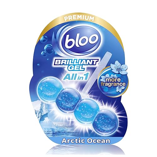 Bloo Brilliant Gel All in 1 Toilet Rim Block Cleaner, Arctic Ocean Fresh Scent, for All-Around Cleanliness, Long Lasting Freshness and Brilliant Shine.