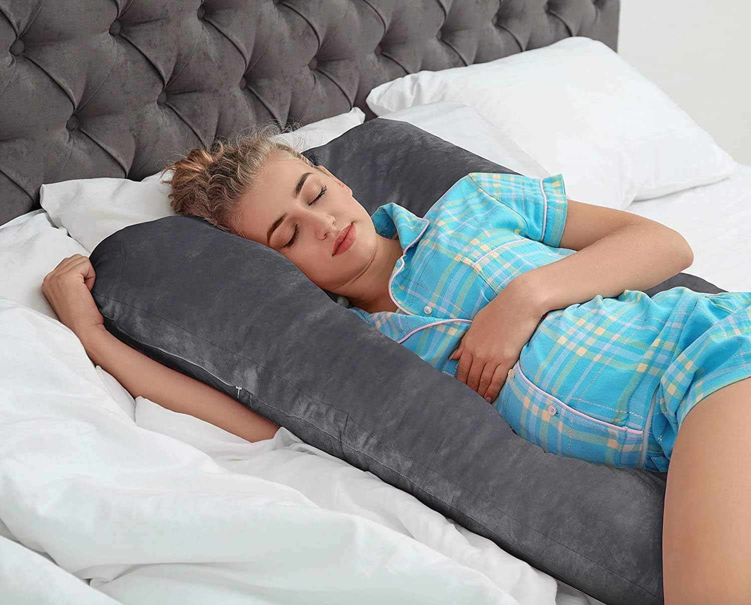 Milliard U Shaped Body Pillow Memory Foam Comfort for Sleeping, Elevating Legs, Supporting Back, Side, Front and Stomach Sleepers with Breathable, Relaxing Support. for Pregnancy and Maternity Use: Kitchen & Dining
