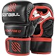 Sanabul Essential 7oz MMA Gloves for Men & Women, Hybrid MMA Martial Arts, Sparring Grappling Training, Padded Kick Boxing Gloves