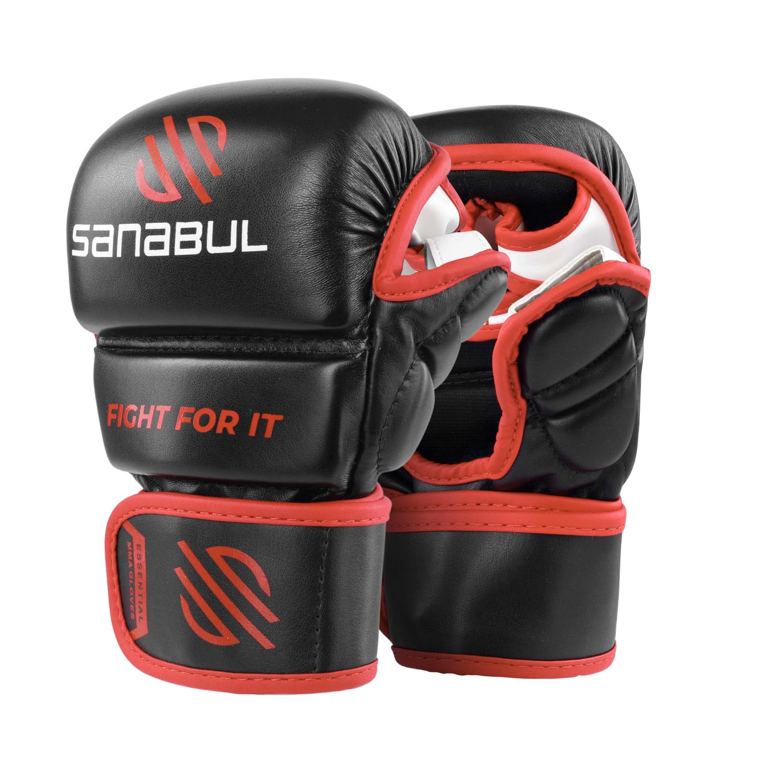 Sanabul Essential 7oz MMA Gloves for Men & Women, Hybrid MMA Martial Arts, Sparring Grappling Training, Padded Kick Boxing Gloves