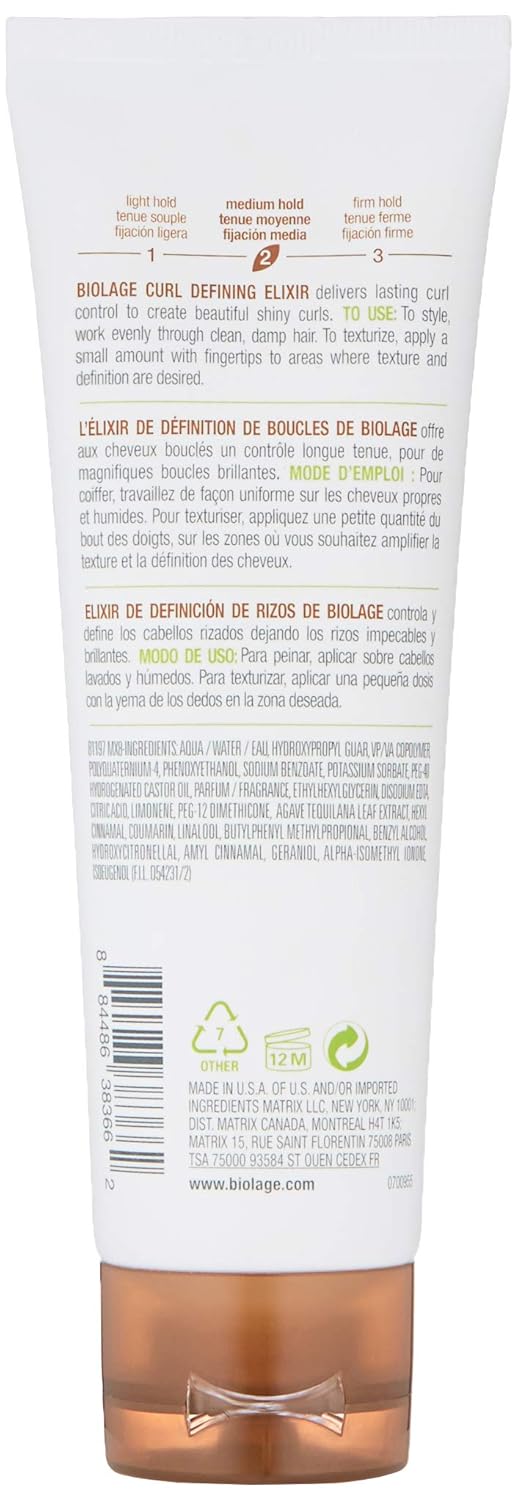 BIOLAGE Styling Curl Defining Elixir | Natural Movement & Shine Without Stiffness |Paraben-Free |For Frizzy Hair | 4.2 Fl. Oz.: Premium Beauty