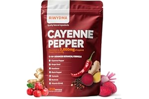 RIWYDMA Cayenne Pepper Softgels Supplement, Cayenne Pepper Capsules - 210 Softgels,Supports Leg Vein, Heart and Blood Vessel Health, with Vitamin E D3+K2 and Extracts of Grape Seed, Berberine and Others