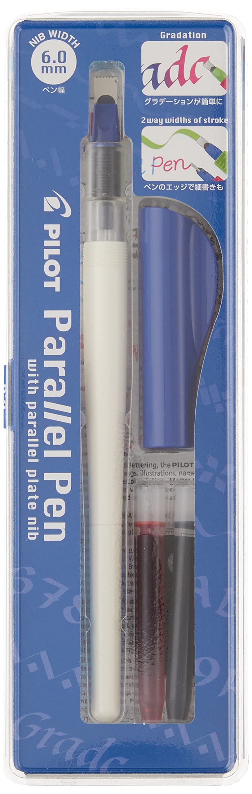 Photo 1 of PILOT Parallel 4 Nib Calligraphy Pen Set, 1.5mm, 2.4mm, 3.8mm & 6.0mm Nibs, Includes 4 Black & 4 Red Ink Cartridges (90078)
