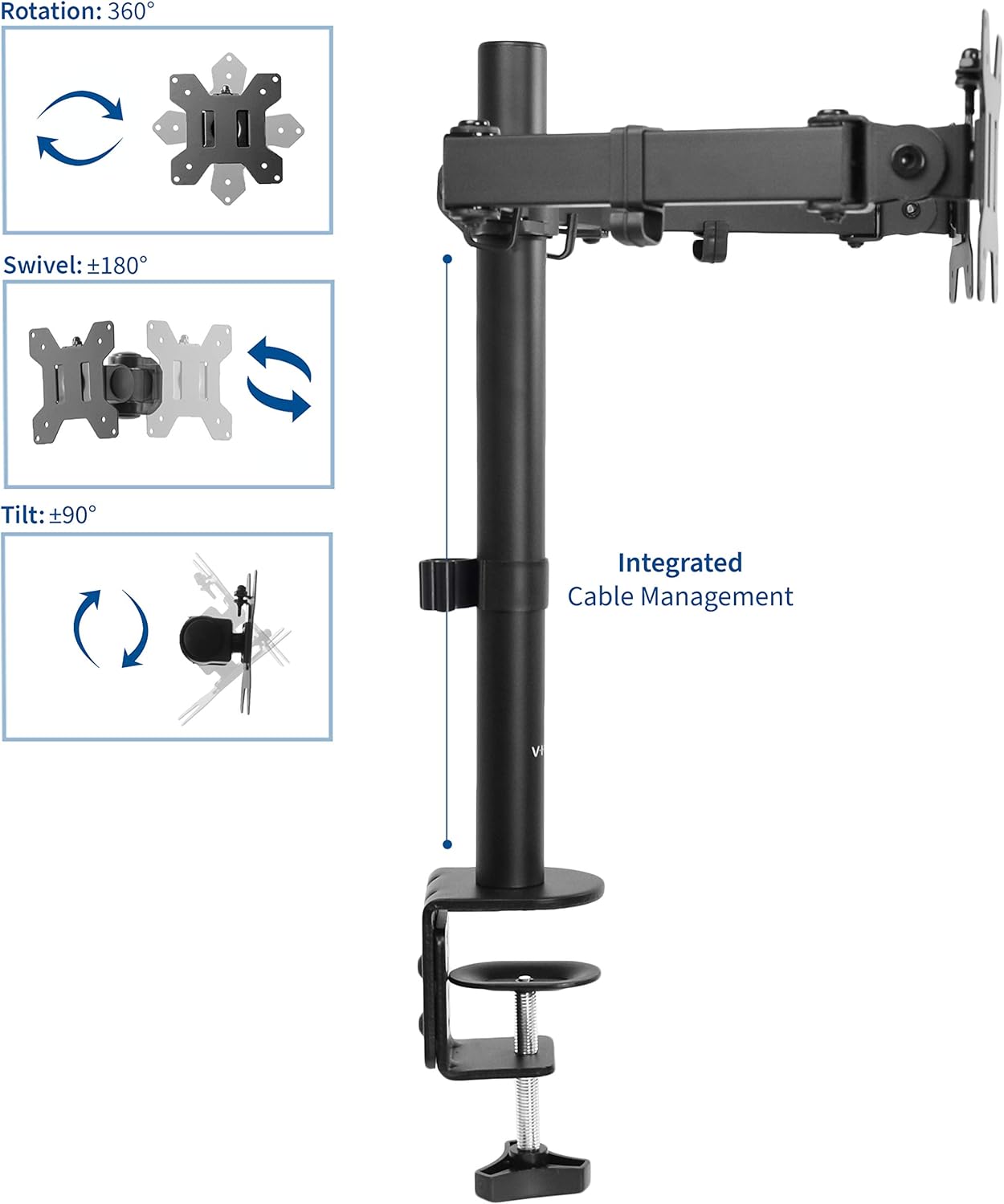 VIVO Dual LCD Monitor Desk Mount Stand Heavy Duty Fully Adjustable fits 2 /Two Screens up to 27" (STAND-V002): Computers & Accessories