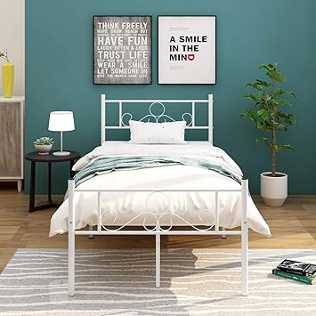 Amazon Com Homerecommend Metal Bed Frame Platform With Headboard