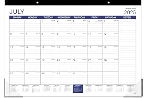 LEMOME HOME 2025-2026 Desk Calendar - Desk Calendar 2025-2026, July 2025 - December 2026, 17" x 12", 18 Monthly Desk/Wall Calendar, Thick Paper with Corner Protectors, Large Ruled Blocks - Blue