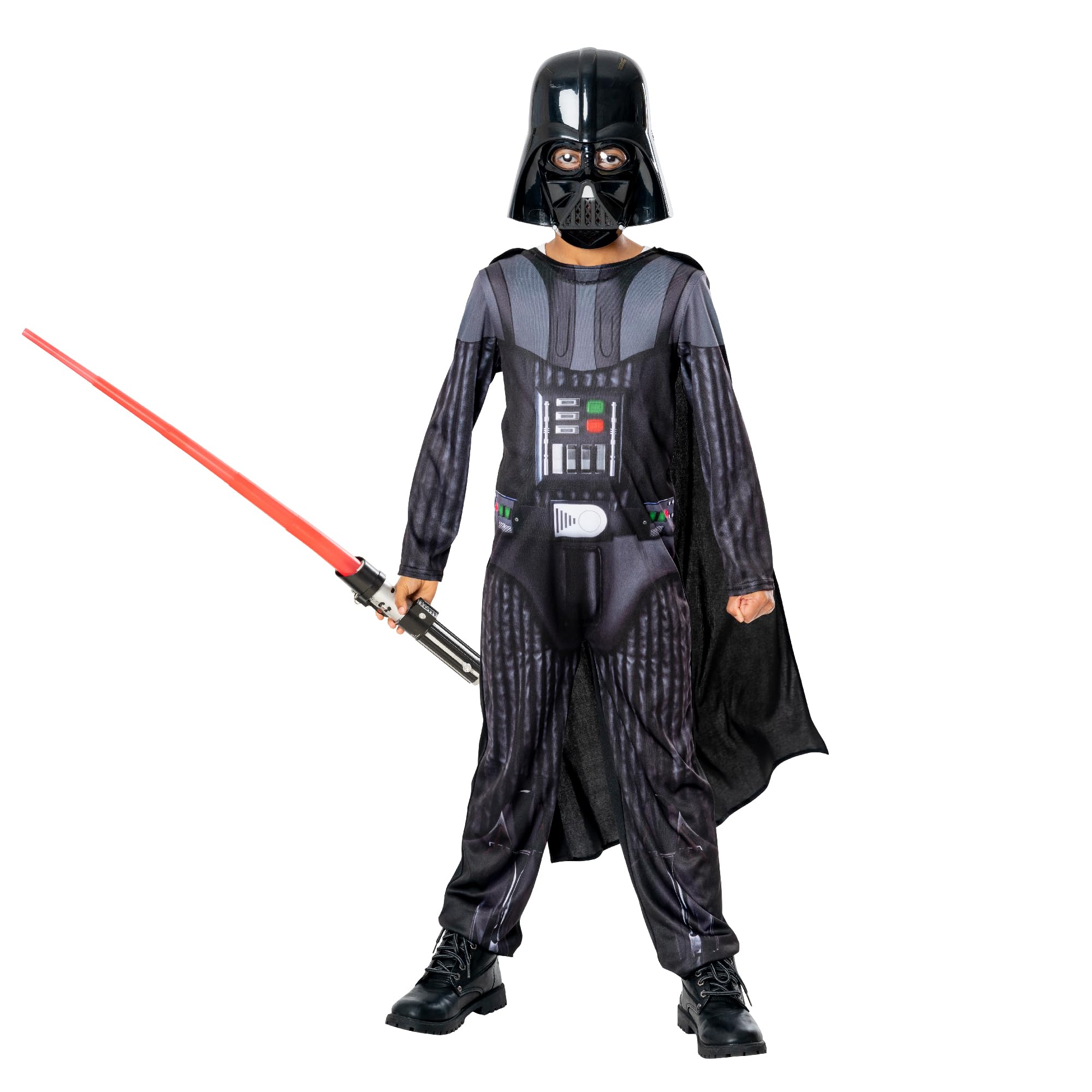 Rubies 3014783-4000 Darth Vader With Non-light Up Lightsaber Kids Fancy Dress, Boys, Multicoloured, 3-4 Years Halloween