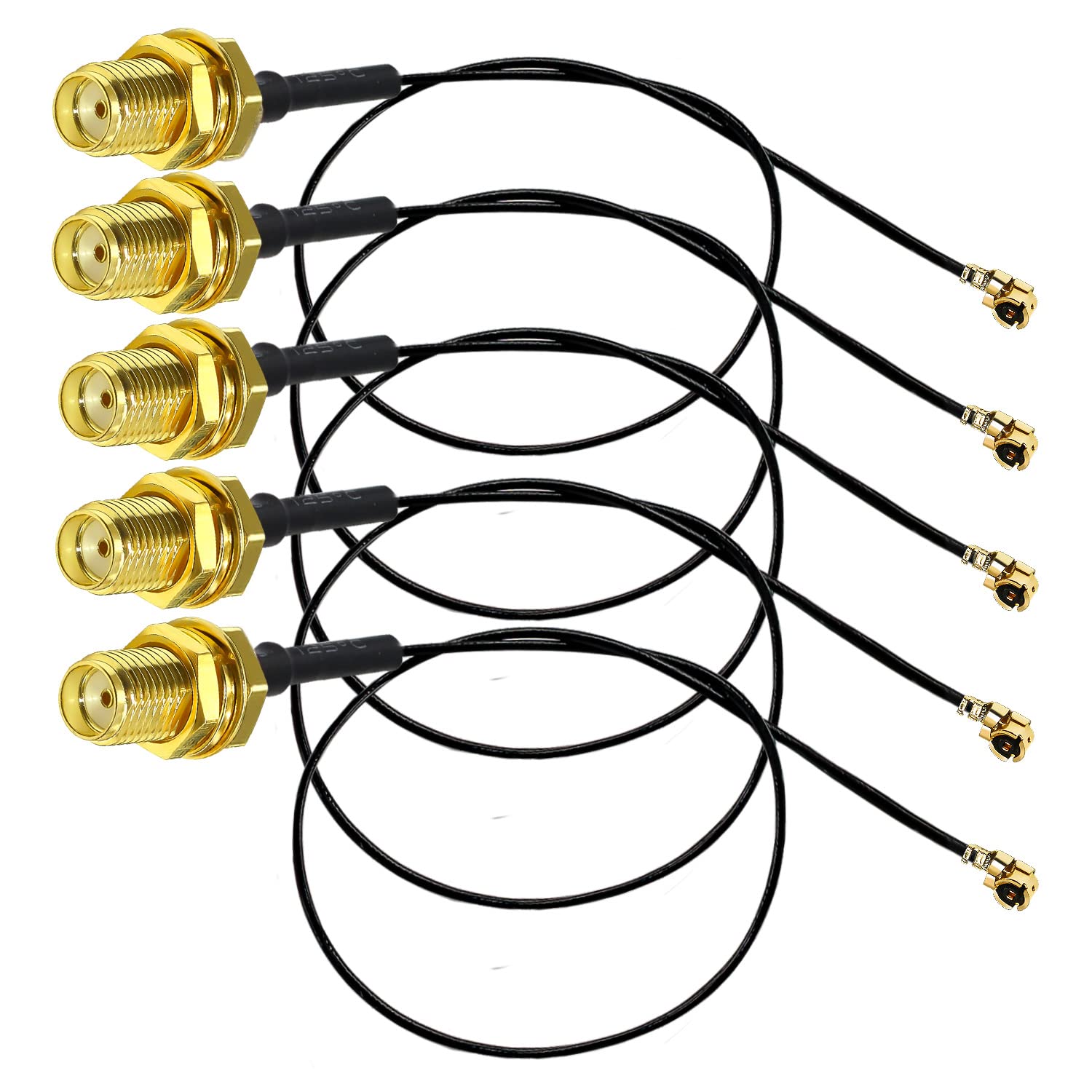 TUOLNK IPX to SMA Extension Cable Female to IPX RF Cord Antenna WiFi Pigtail Cable for Network Card Mini PCI 1.13mm IPEX to SMA Bulkhead Coaxial 50ohm Low Loss 12inch (30cm) 5pcs
