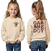 BOUTIKOME Football Game Day Sweatshirt Toddler Baby Girl Boy Football Pullover Long Sleeve Shirt Kid Sport Tops Fans Outfits