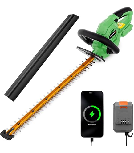 BAOKALER Cordless Hedge Trimmer, 2 in 1 Handheld Grass Shear, 24V