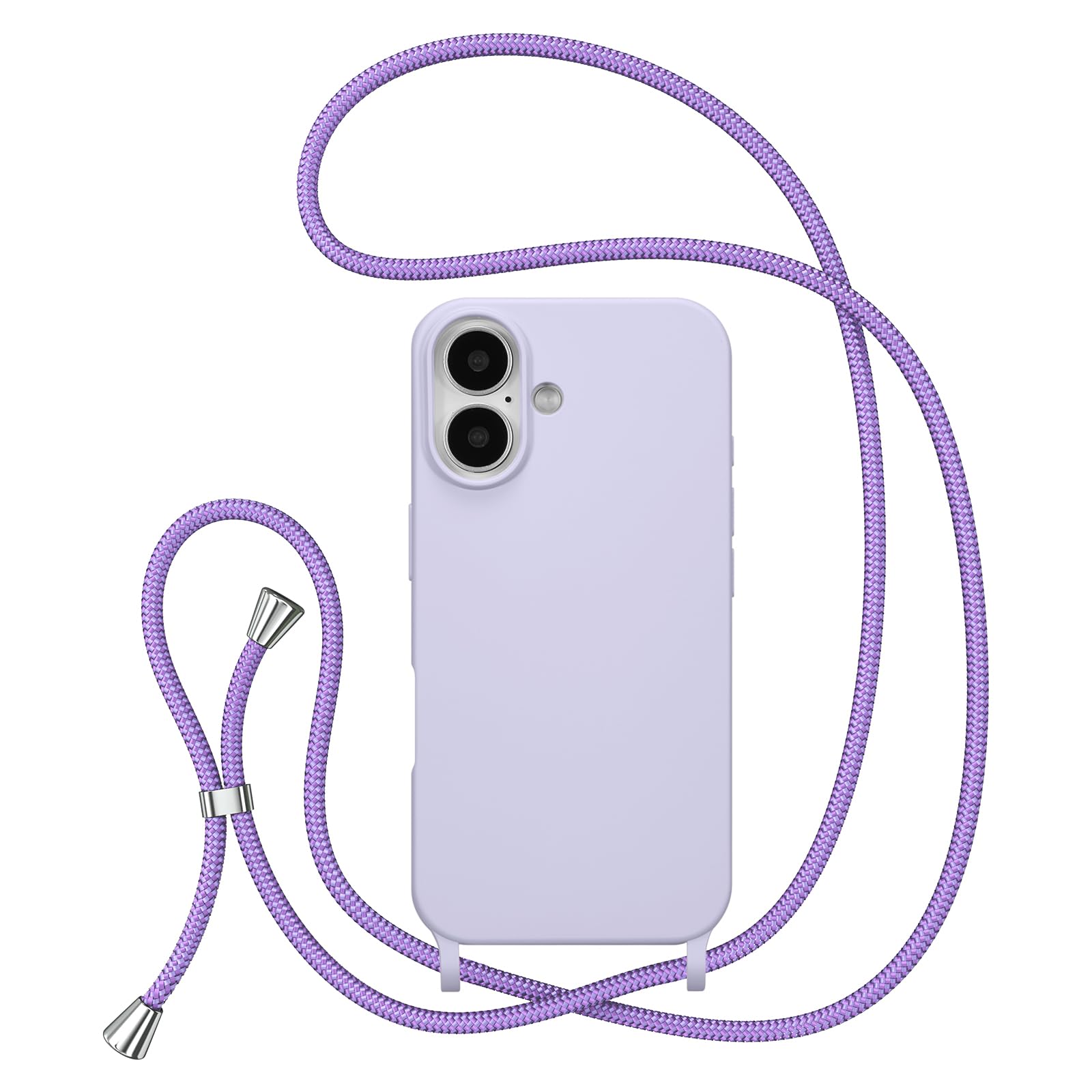 ZTOFERA for iPhone 17 Case with Strap,Crossbody Phone Case with Adjustable Neck Shoulder Lanyard,Soft Silicone Shockproof Protective Phone Cover for iPhone 17 6.3 inch-Purple