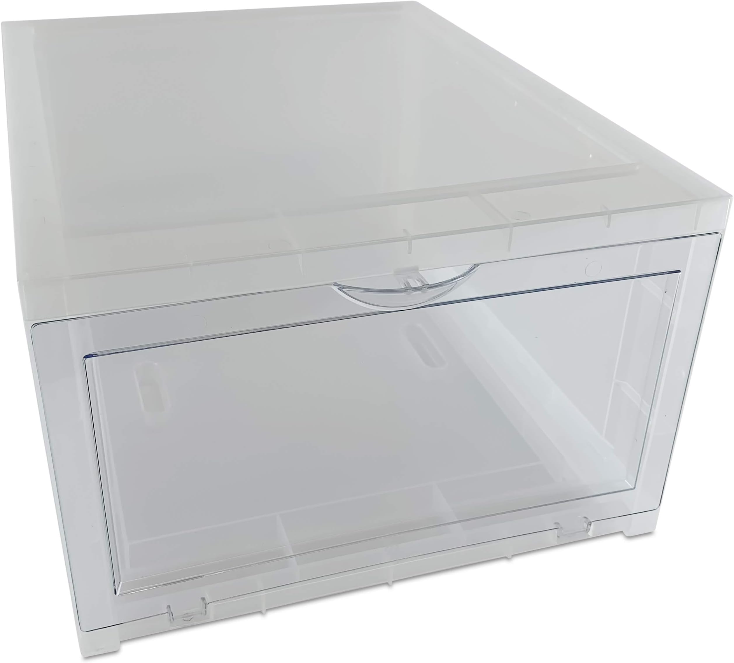 Glory Coast Drop Front Shoe Box, Clear Stackable Storage Container, 2 Pack