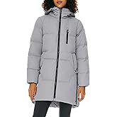 Orolay Women's Stylish Down Hooded Jacket with Two-Way Zipper Winter Down Coat Puffer Jacket A-line Coat