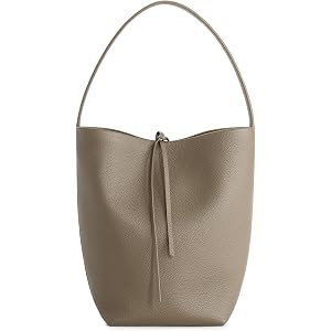 befen Genuine Leather Bucket Bag for Women, Soft Pebbled Shoulder Bag | Soft Pebbled Leather Bucket Shoulder Bag, Everyday Ca