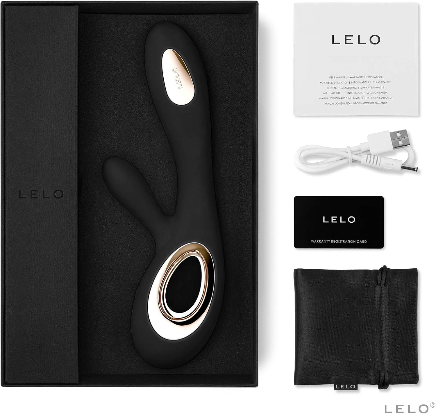 LELO Soraya Wave Luxurious Rabbit Massager Black with Unique Wavemotion Technology for A Full Body Pleasure Experience - Image 5