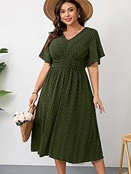 RWJ Women's Plus Size Maxi Dress V Neck Short
