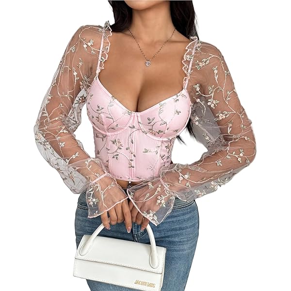 トップス PLANET SHEER TATTOO WITH BUSTIER TOP PLANET SHEER TATTOO WITH BUSTIER TOP レディース