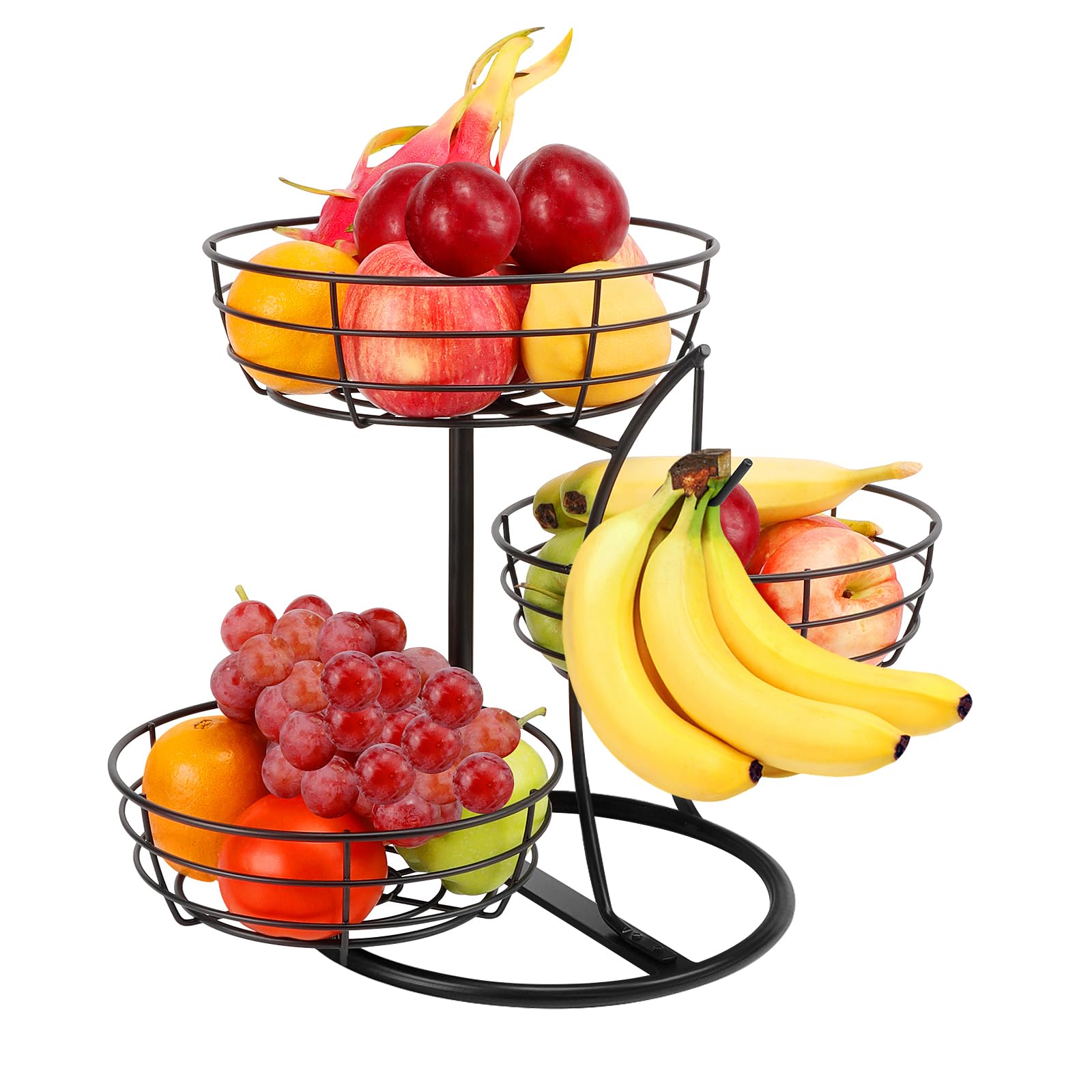 Utool 2 Tier Fruit Racks With Banana Hanger Desktop Fruit Bowls Etal Fruit Basket Storage Rack