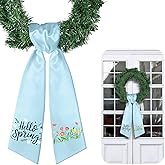 VitalCozy Spring Wreath Sash for Front Door Wreath Satin Sash for Embroidery Monogram Garland Ribbon Accessories Xmas Party Yard Doorway Indoor Outdoor Wall