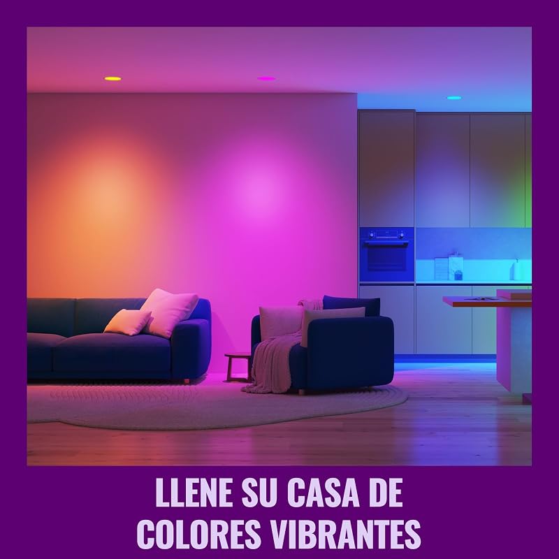 GU10 Glass Smart LED Spotlight, RGB, equivalente a 50 W, 2200-6500 K, 345 lm, regulável, compatível com Alexa, Google Assistant e Apple Home, 4 PCs.