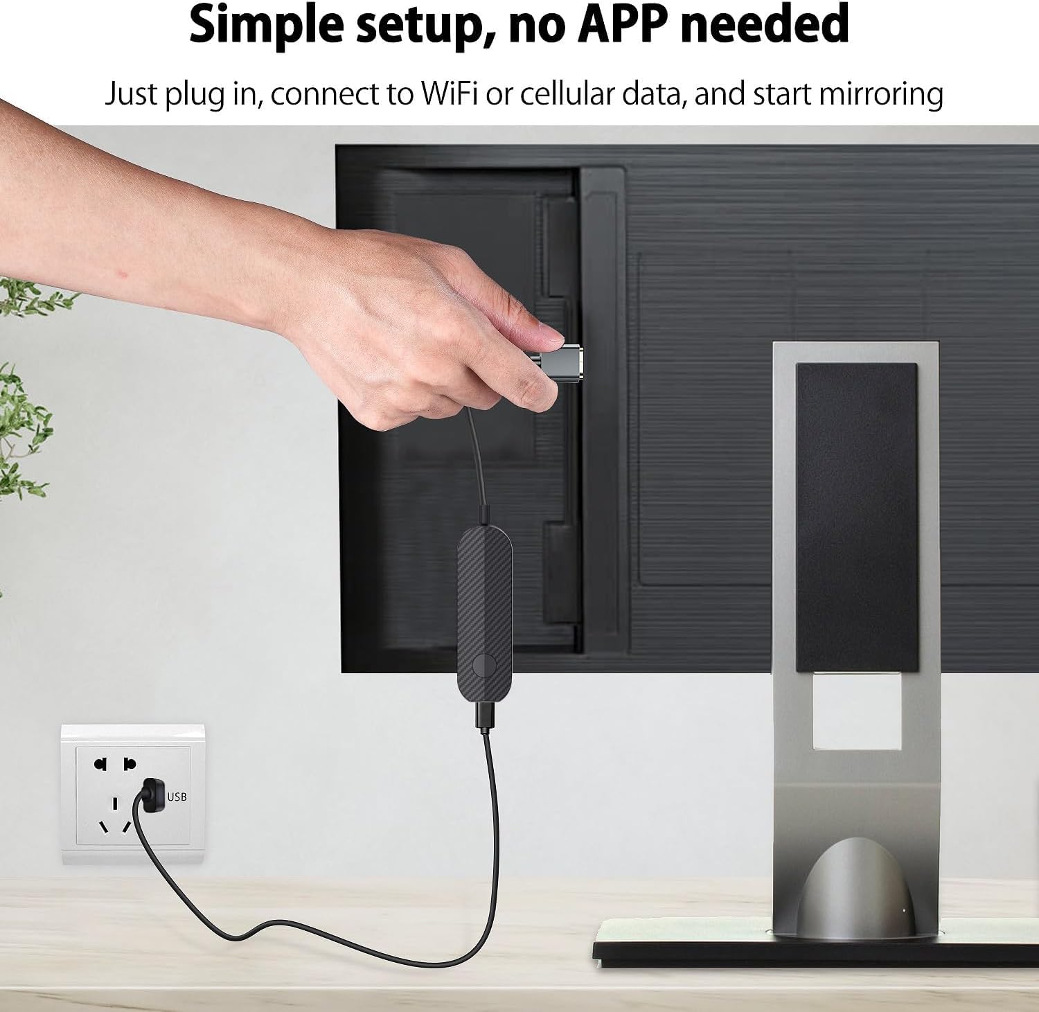 4K 1080P Wireless HDMI Display Adapter, WiFi Streaming Movies, Shows Receiver for i-Phone, i-Pad, Android, Tablet, Laptop, Window to HDTV/Monitor/Projector, Compatible Miracast, Air Play, DLNA