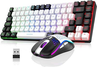RedThunder K84 75% Wireless Keyboard & Mouse Rainbow Backlight UK 85 Keys