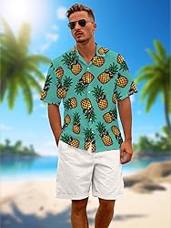 Hawaiian Shirt for Men Summer Beach Casual Short