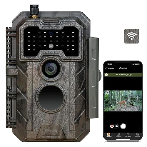 GardePro E7 WiFi Wildlife Camera, 64MP 1296P, Phone App, 100ft Night Vision, Game Cameras with Motion Activated Waterproof, for Hunting, Wildlife, Deer Camera