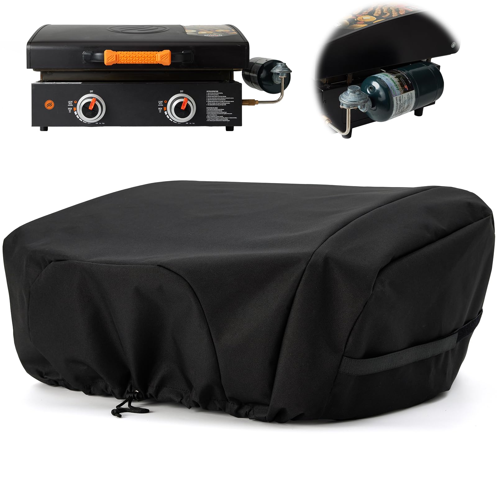 Photo 1 of NOELIFE Griddle Cover for Blackstone 22 inch Tabletop Griddle with Hood, Propane Fuel Cylinder Can Be Covered Completely, Waterproof Grill Cover Outdoor BBQ Grilling Accessories (Cover Only)
