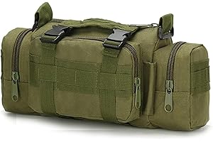 Tactical Duffel Bags for Men, 3P Military Waist Packs EDC Utility Pouch Crossbody with Shoulder Strap Hand Carry, Army Green,