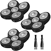 wotdmu 3-Pack Replacement Blades for Bald Men's Electric Head Shaver - Quick Install &amp; Clean, Durable Stainless-Steel Blades - Wet &amp; Dry, Close &amp; Bump-Free Shave for Head, Face &amp; Body