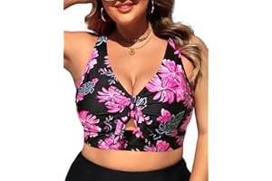 Plus Size Underwire Bikini Top - Women Push Up Swim Top Bra Keyhole Swimsuit Tops Only Bathing Suit Tops for Large Bust 2025