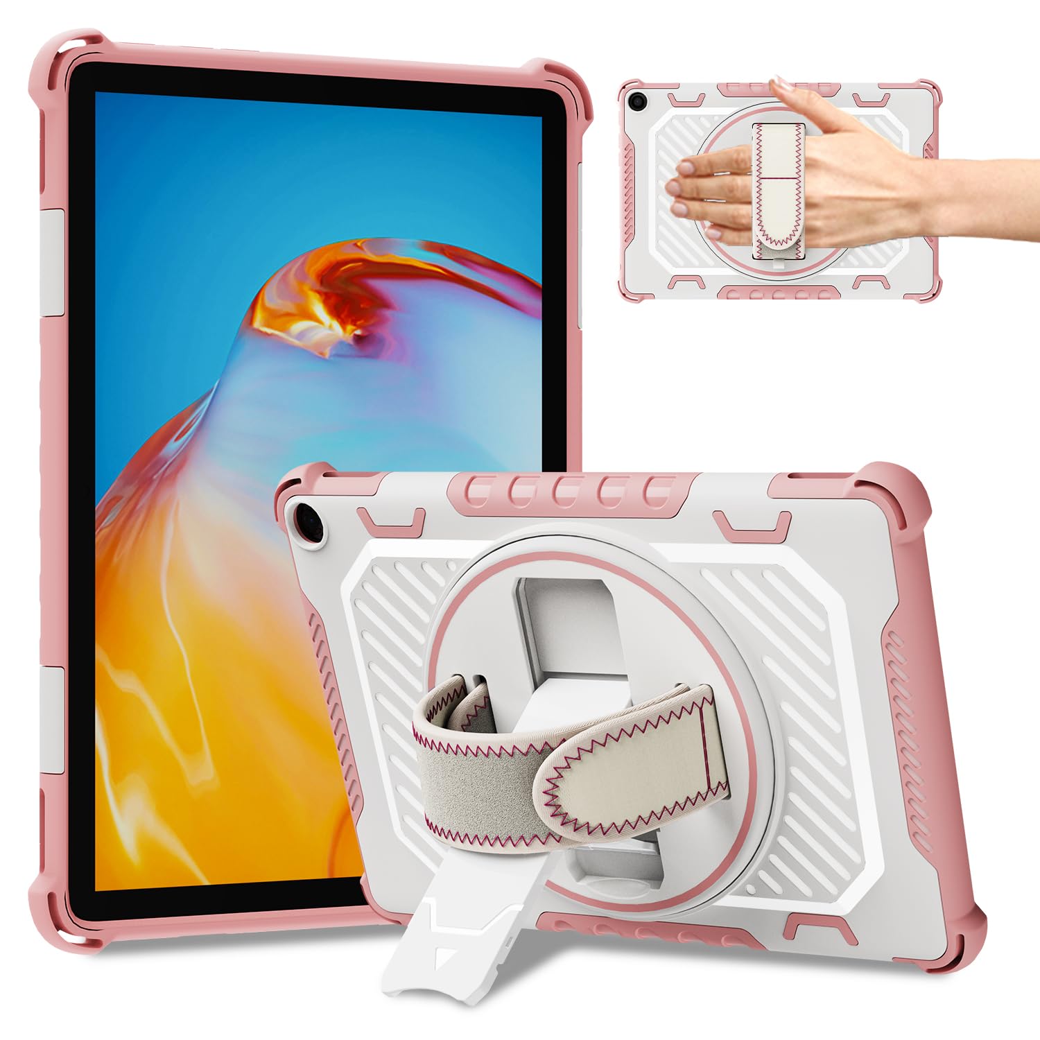 Photo 1 of ROISKIN for Tablet HD 10 Case 2023 Release 13thGeneration with 360 Rotating Kickstand Hand Strap(No Screen Protector Also for iPad Sony iPhone 10in