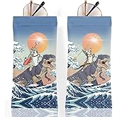 Anikathy 2Pcs Sunglass Eyeglass Glasses Case Soft PU Leather with Cleaning Cloth Cute Glasses Pouch Bag for Men Women Girs