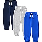 JARMAKO Boys Fleece Sweatpants, 3-Pack Jogger Pants for 4-8 Years