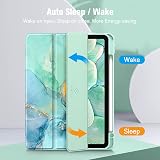 FINTIE Hybrid Case for iPad Air 11 M4/M3/M2 Emerald Marble Clear Back view 3