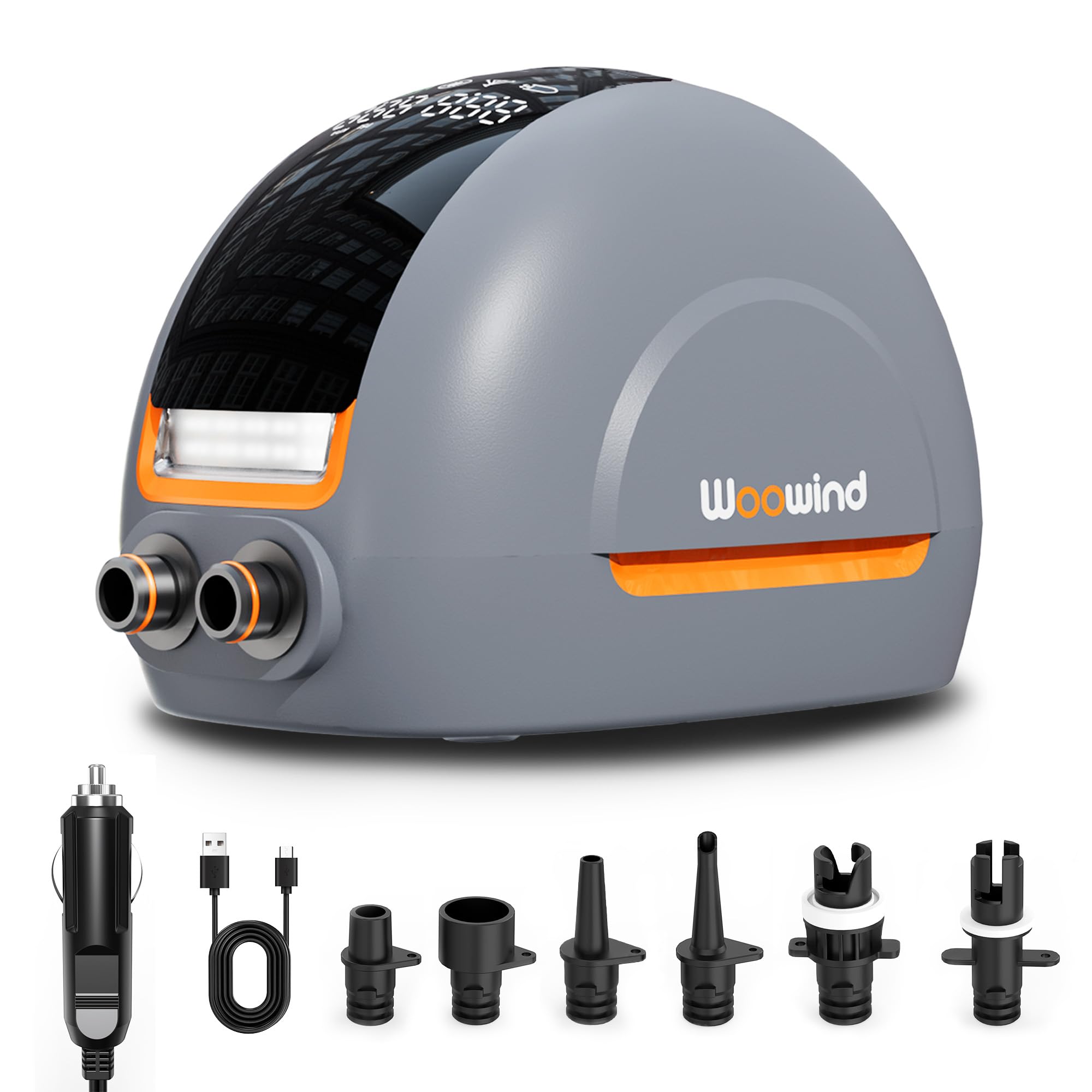 Woowind NW10 Paddle Board Pump Portable Sup Pump High Pressure 20 PSI Sup Air Pump, Dual Stage Inflation/Deflation, Type C/12V DC Electric Sup Pump for Inflatable Stand up Paddle Boards,Boats,Kayaks